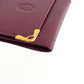 CARTIER Leather Coin Purse Square Burgundy