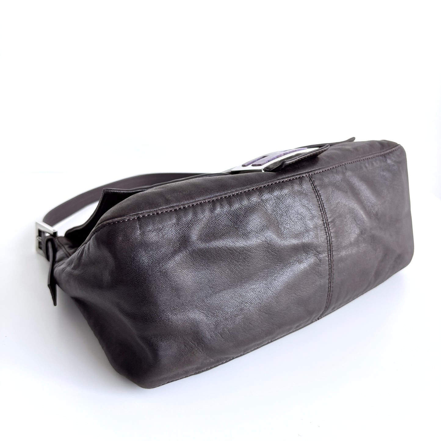 FENDI Lambskin Mamma Baguette Brown