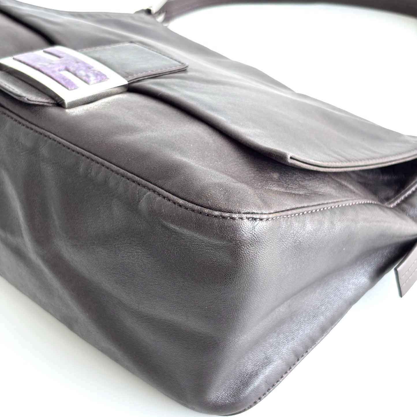 FENDI Lambskin Mamma Baguette Brown