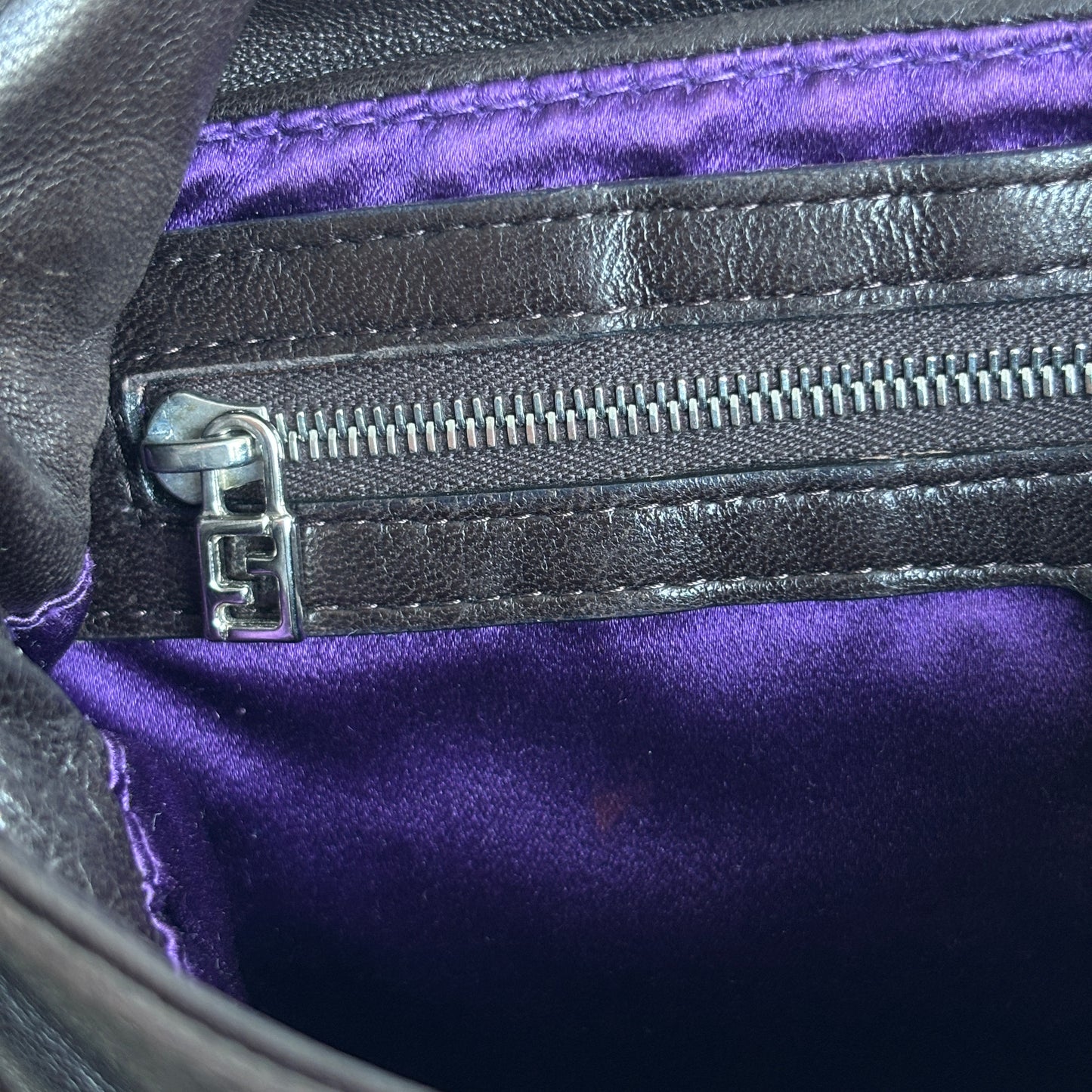 FENDI Lambskin Mamma Baguette Brown
