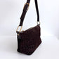 CELINE Macadam Suede Shoulder Bag Brown