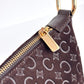 CELINE Macadam Suede Shoulder Bag Brown