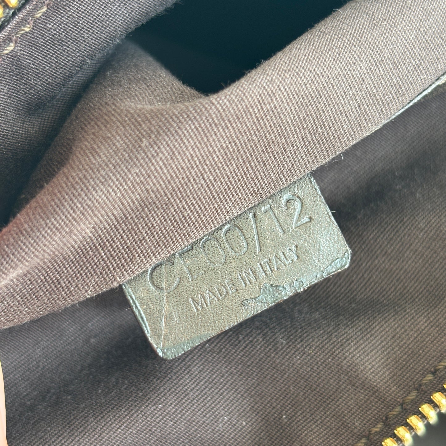 CELINE Macadam Suede Shoulder Bag Brown