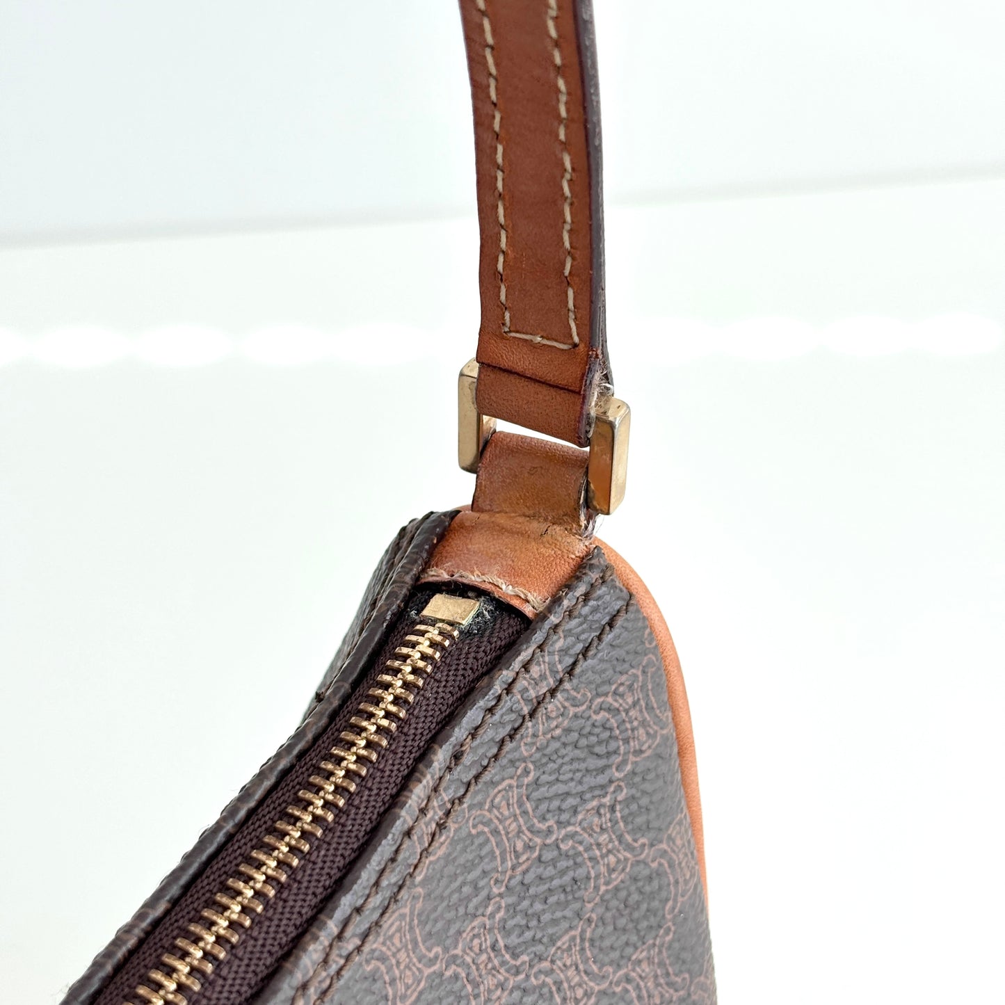 CELINE Macadam Canvas Pochette Brown