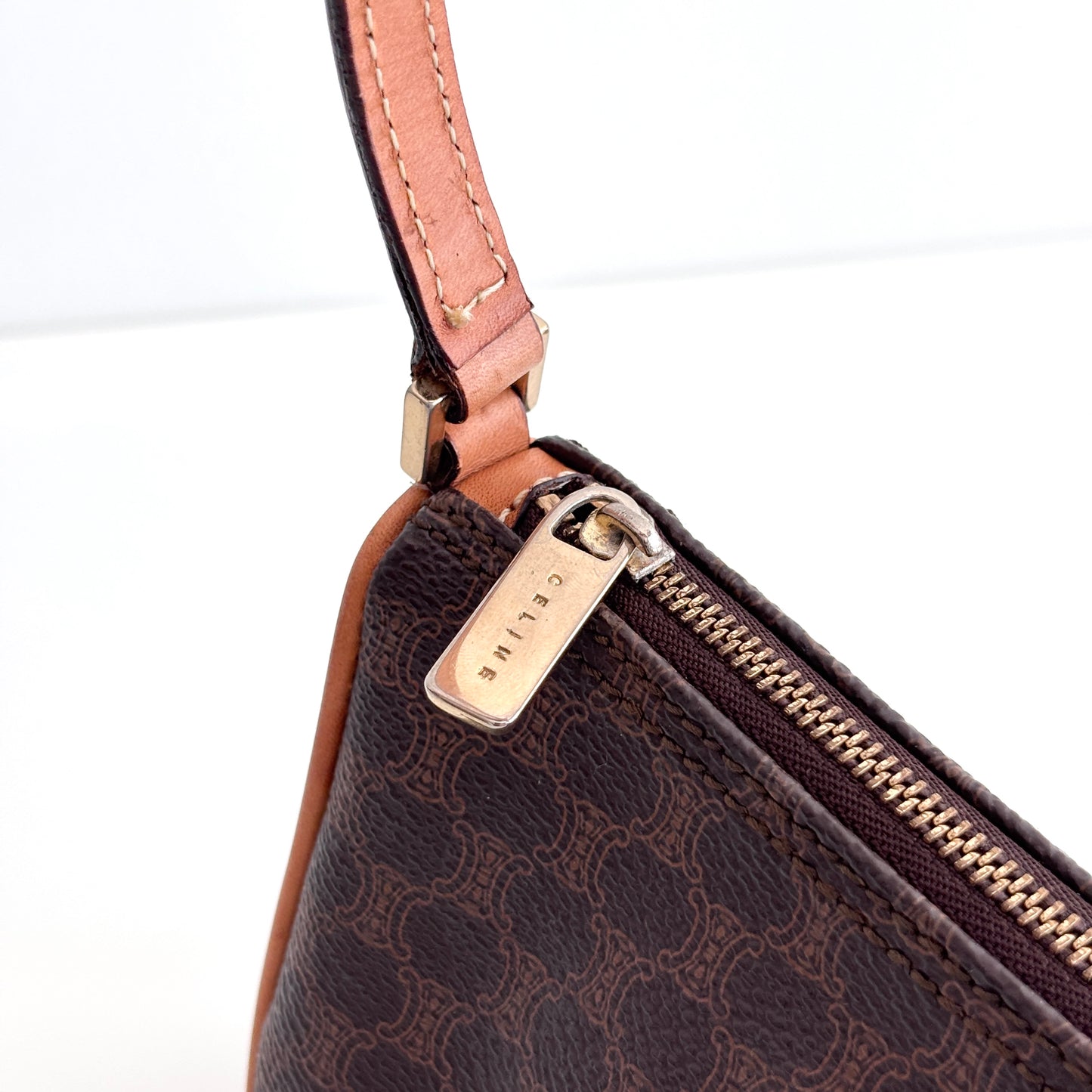 CELINE Macadam Canvas Pochette Brown