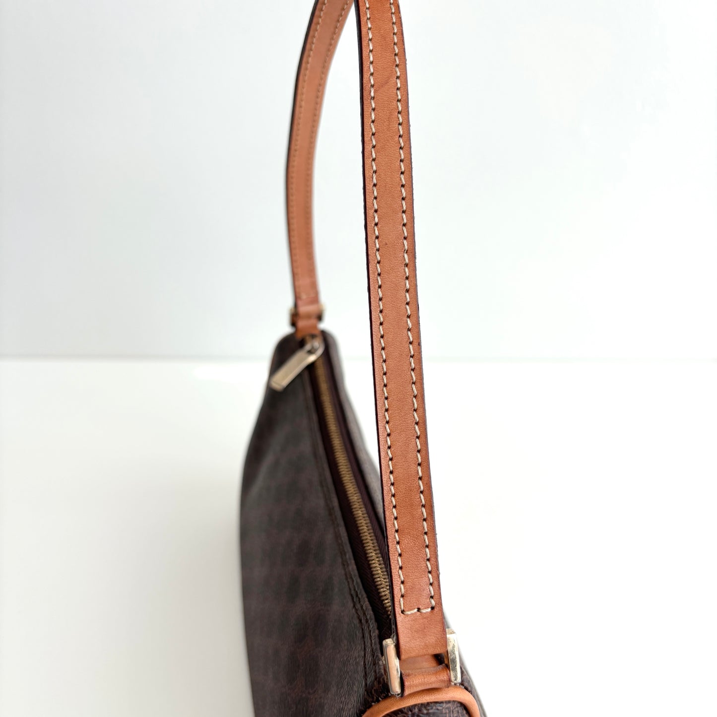 CELINE Macadam Canvas Pochette Brown