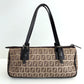 FENDI Zucchino Canvas Mini Shoulder Bag Brown