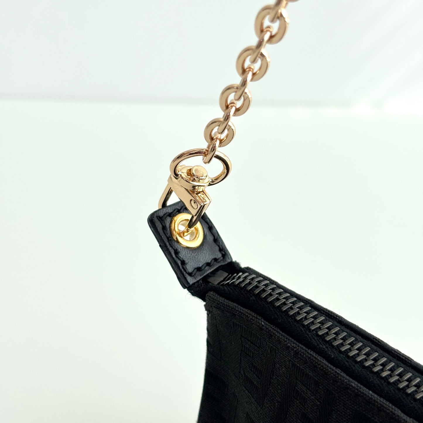 FENDI Zucchino Canvas Pouch Black