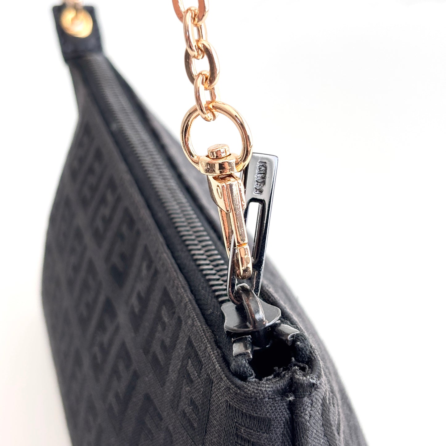 FENDI Zucchino Canvas Pouch Black
