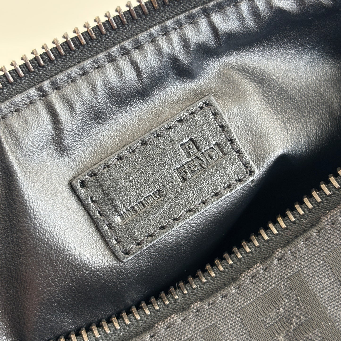FENDI Zucchino Canvas Pouch Black
