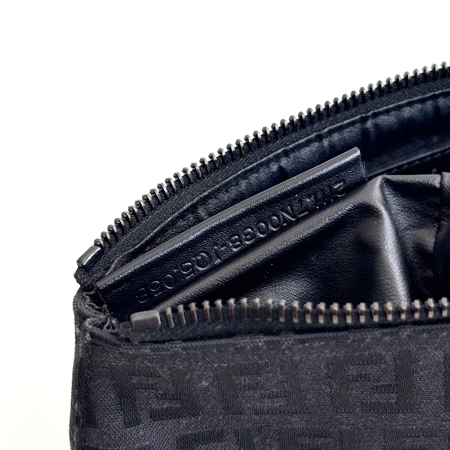 FENDI Zucchino Canvas Pouch Black