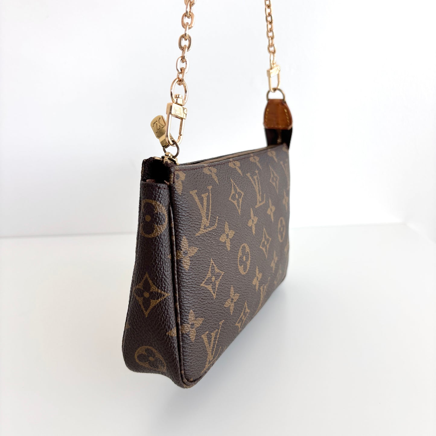 LOUIS VUITTON Monogram Canvas Pochette Accessoires Brown
