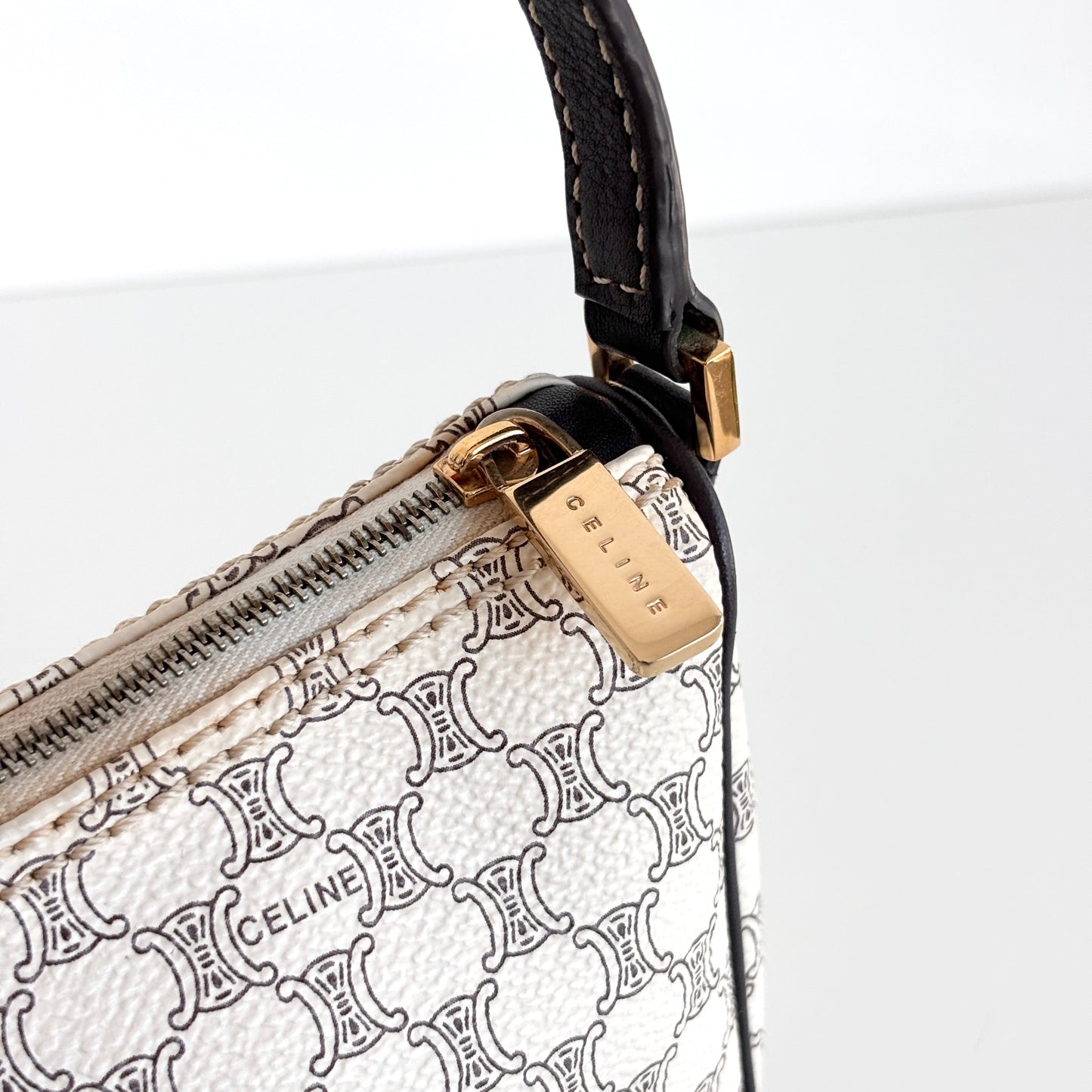 CELINE Macadam Canvas Pochette White