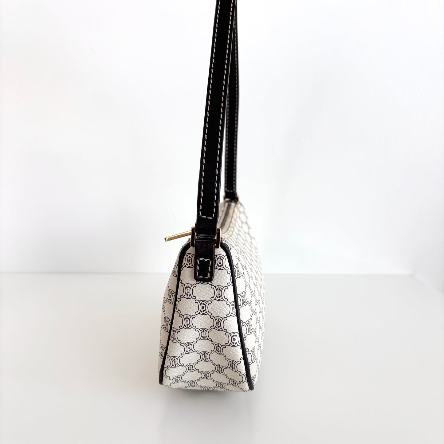 CELINE Macadam Canvas Pochette White