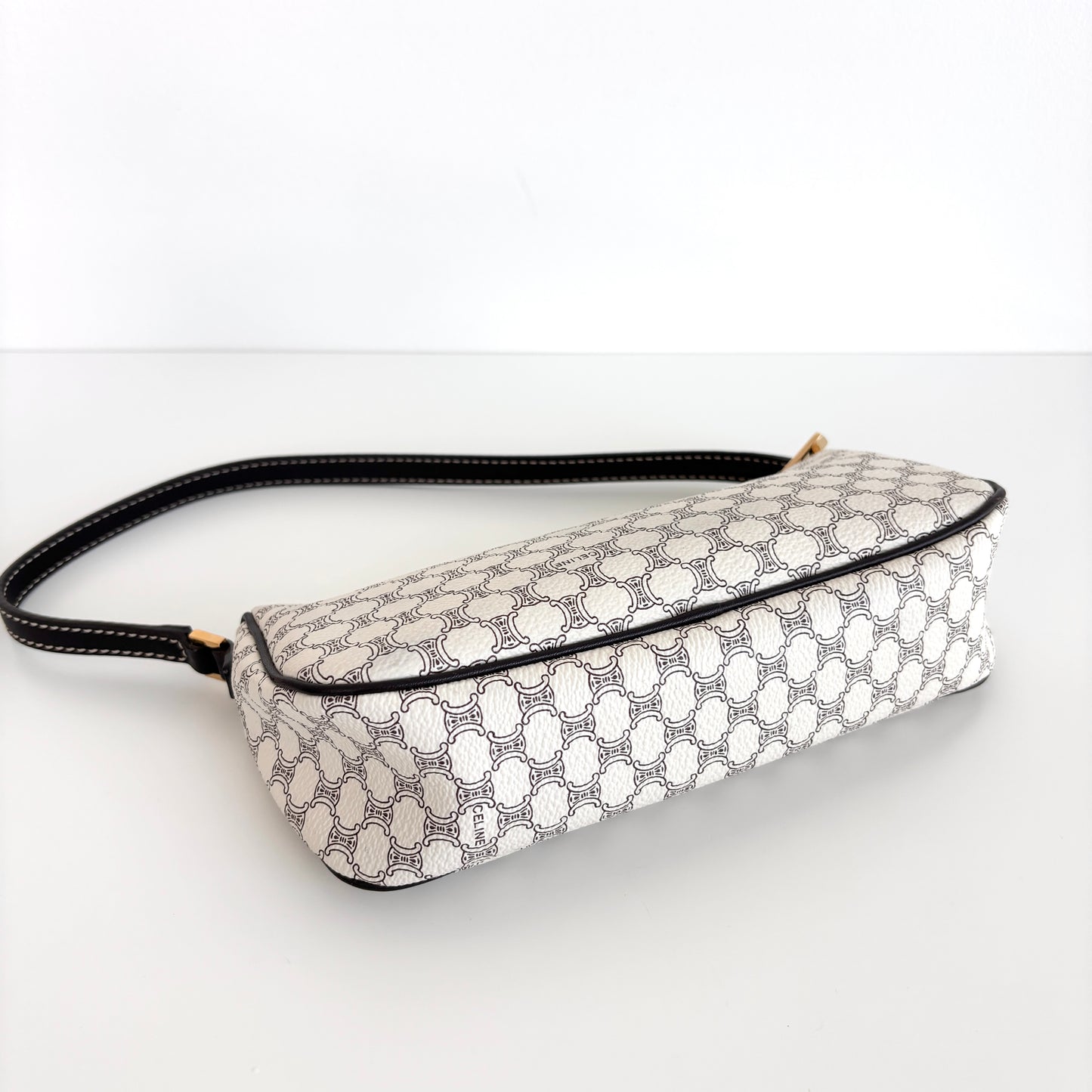 CELINE Macadam Canvas Pochette White