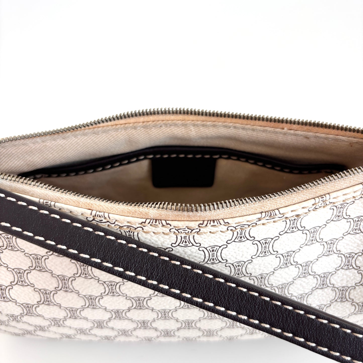 CELINE Macadam Canvas Pochette White
