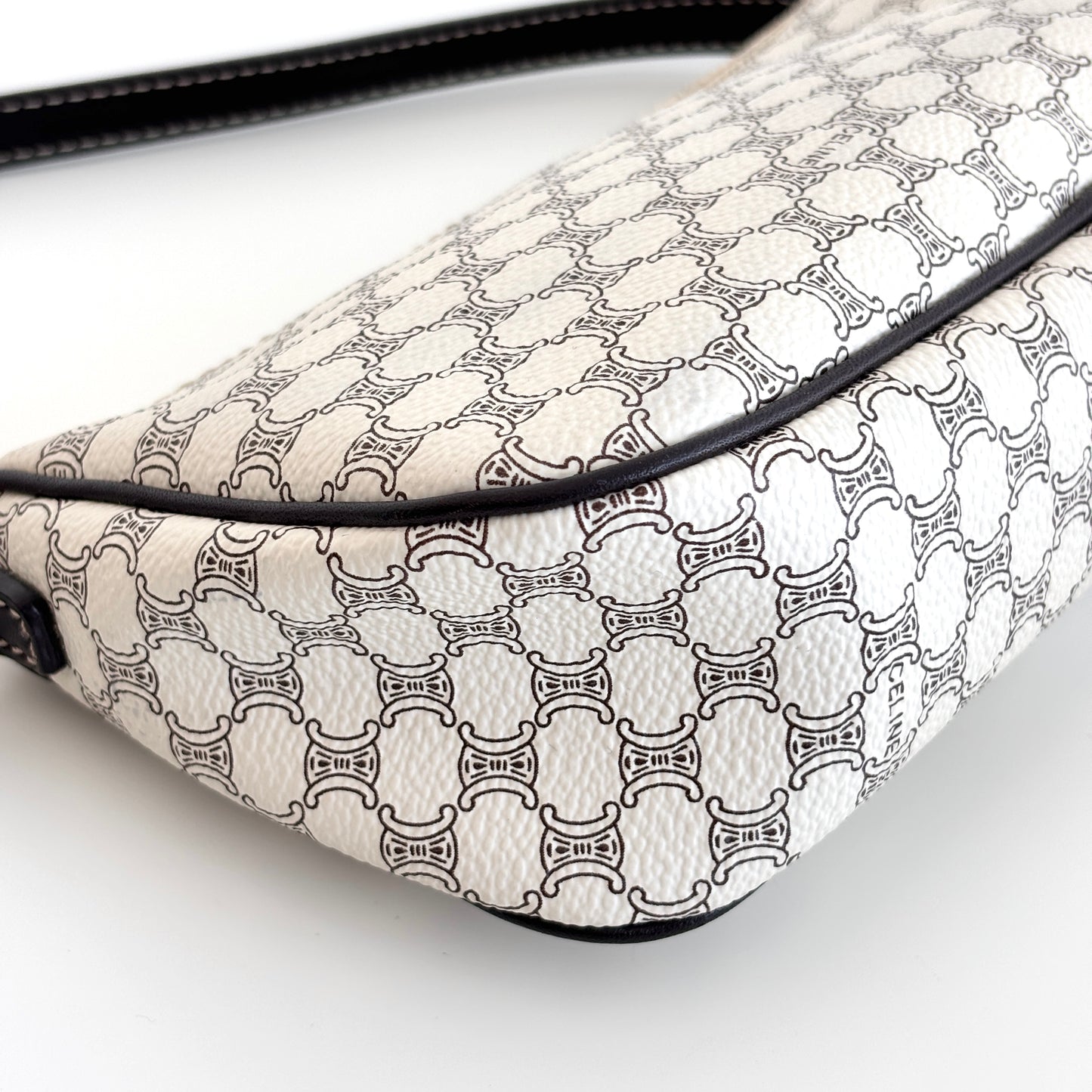 CELINE Macadam Canvas Pochette White
