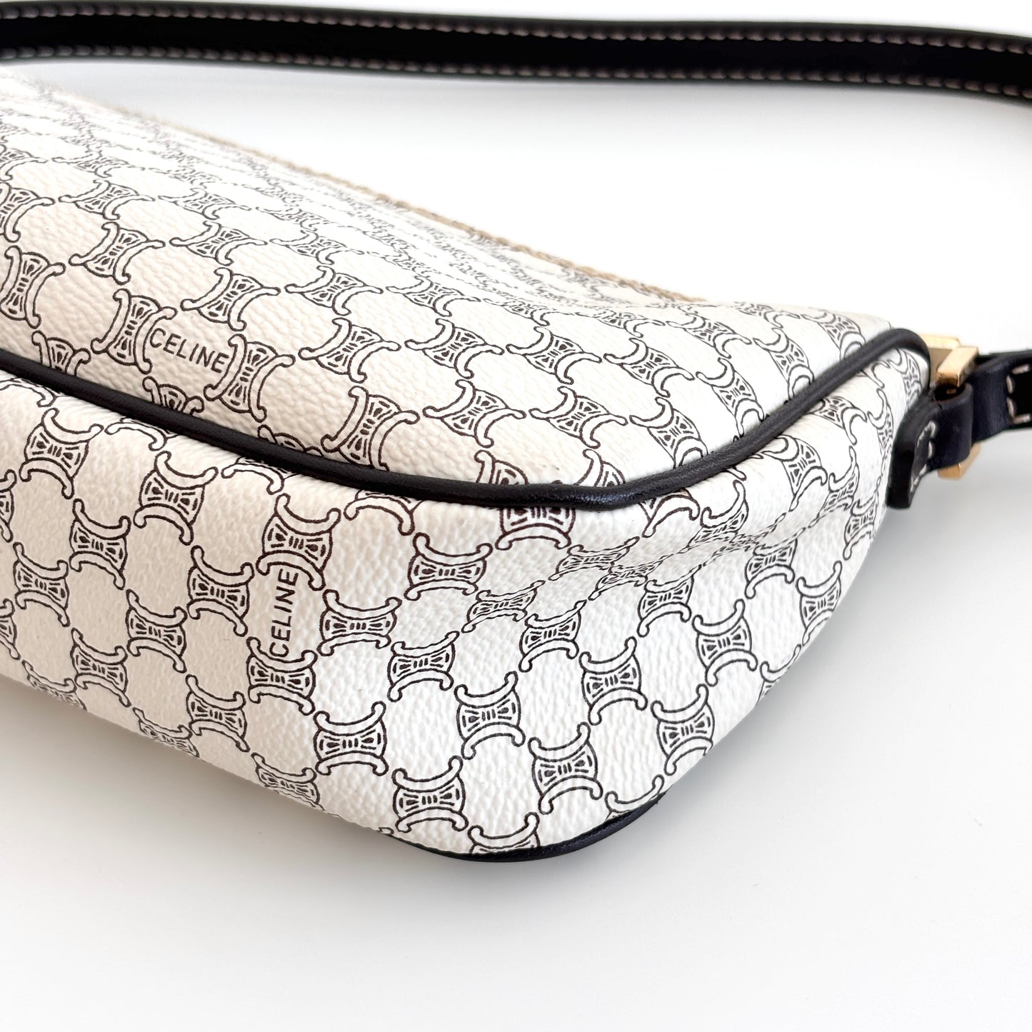 CELINE Macadam Canvas Pochette White