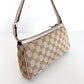 GUCCI Monogram Canvas Abbey Pochette Beige/Silver