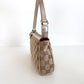 GUCCI Monogram Canvas Abbey Pochette Beige/Silver
