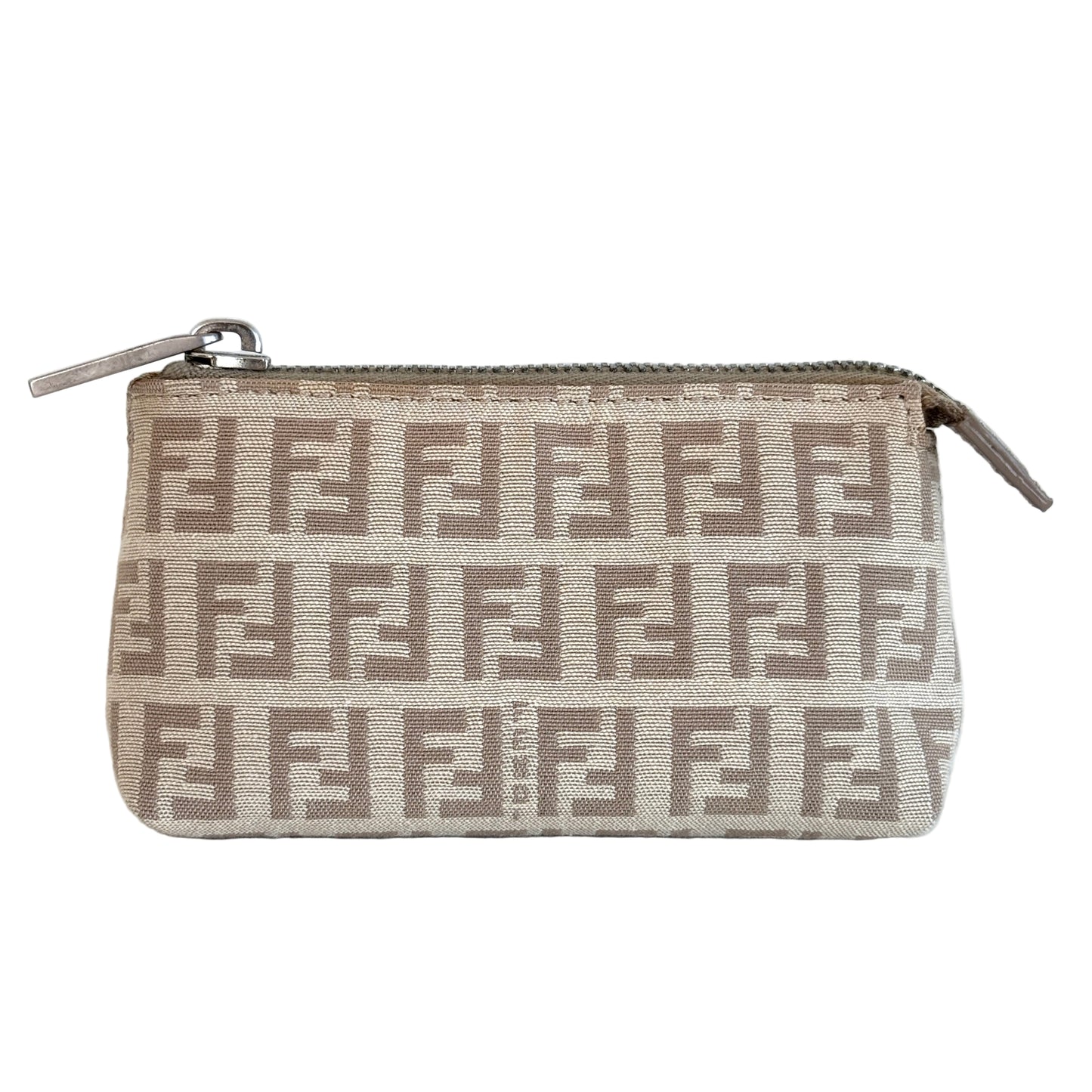 FENDI Zucchino Canvas Mini Pouch Beige