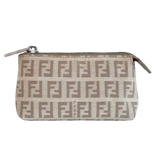 FENDI Zucchino Canvas Mini Pouch Beige