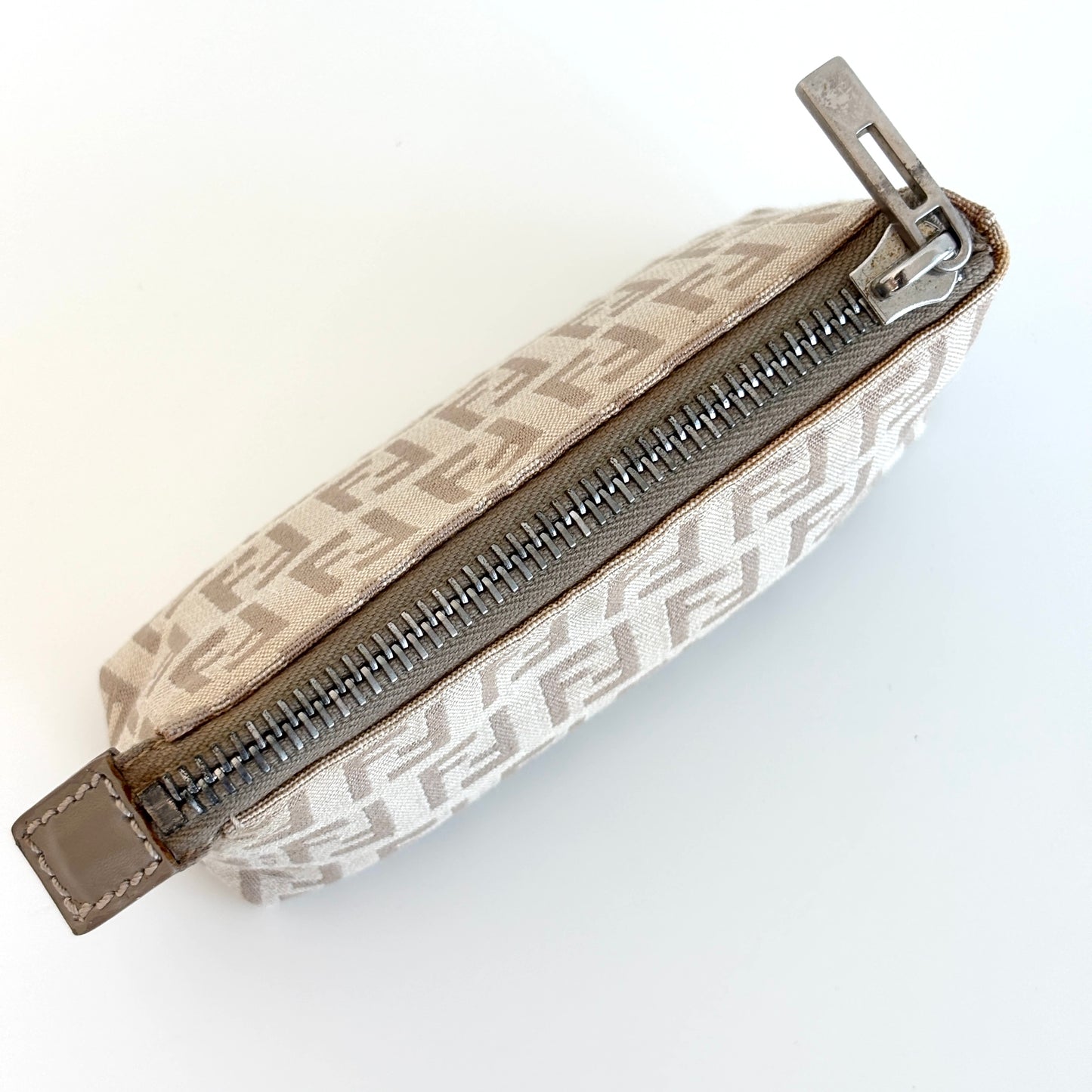 FENDI Zucchino Canvas Mini Pouch Beige