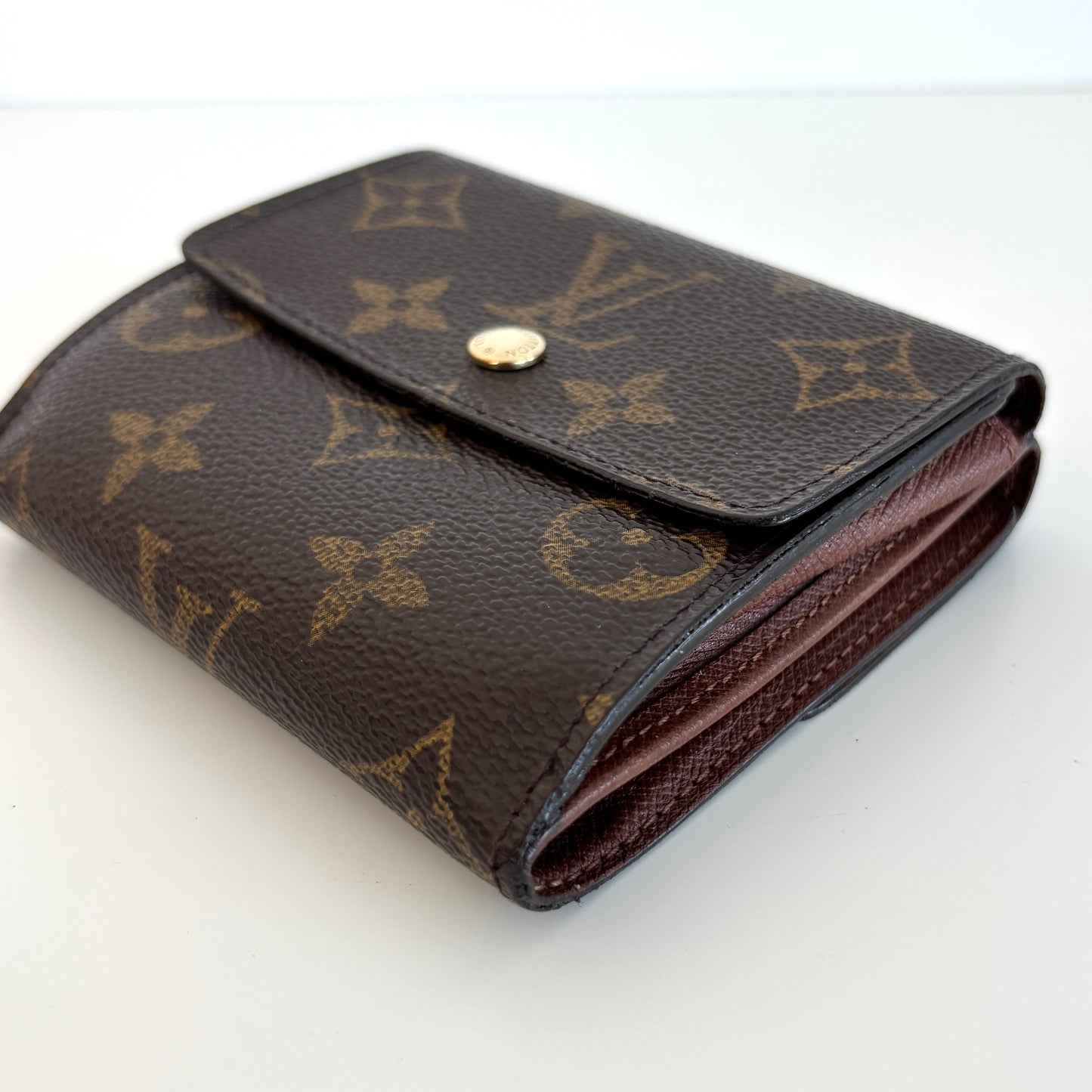 LOUIS VUITTON Monogram Canvas Elise Wallet Brown