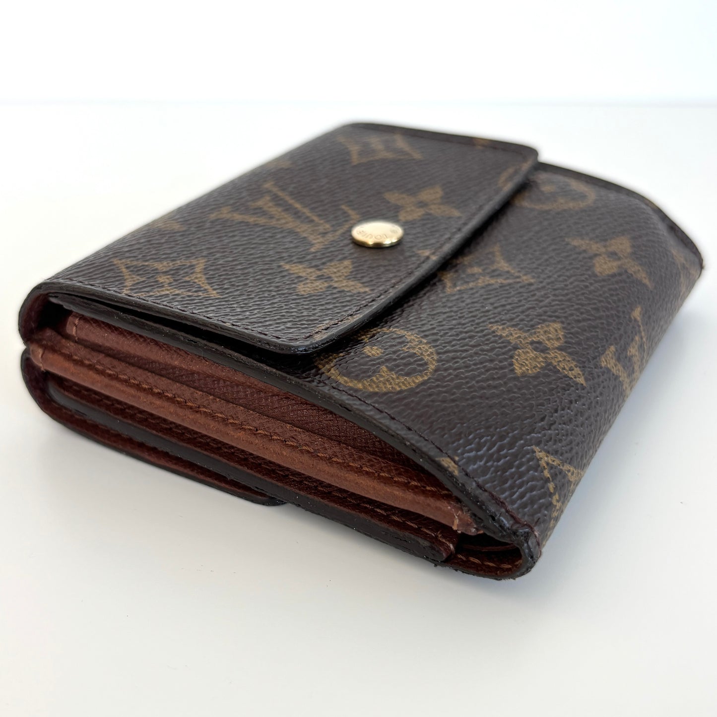 LOUIS VUITTON Monogram Canvas Elise Wallet Brown