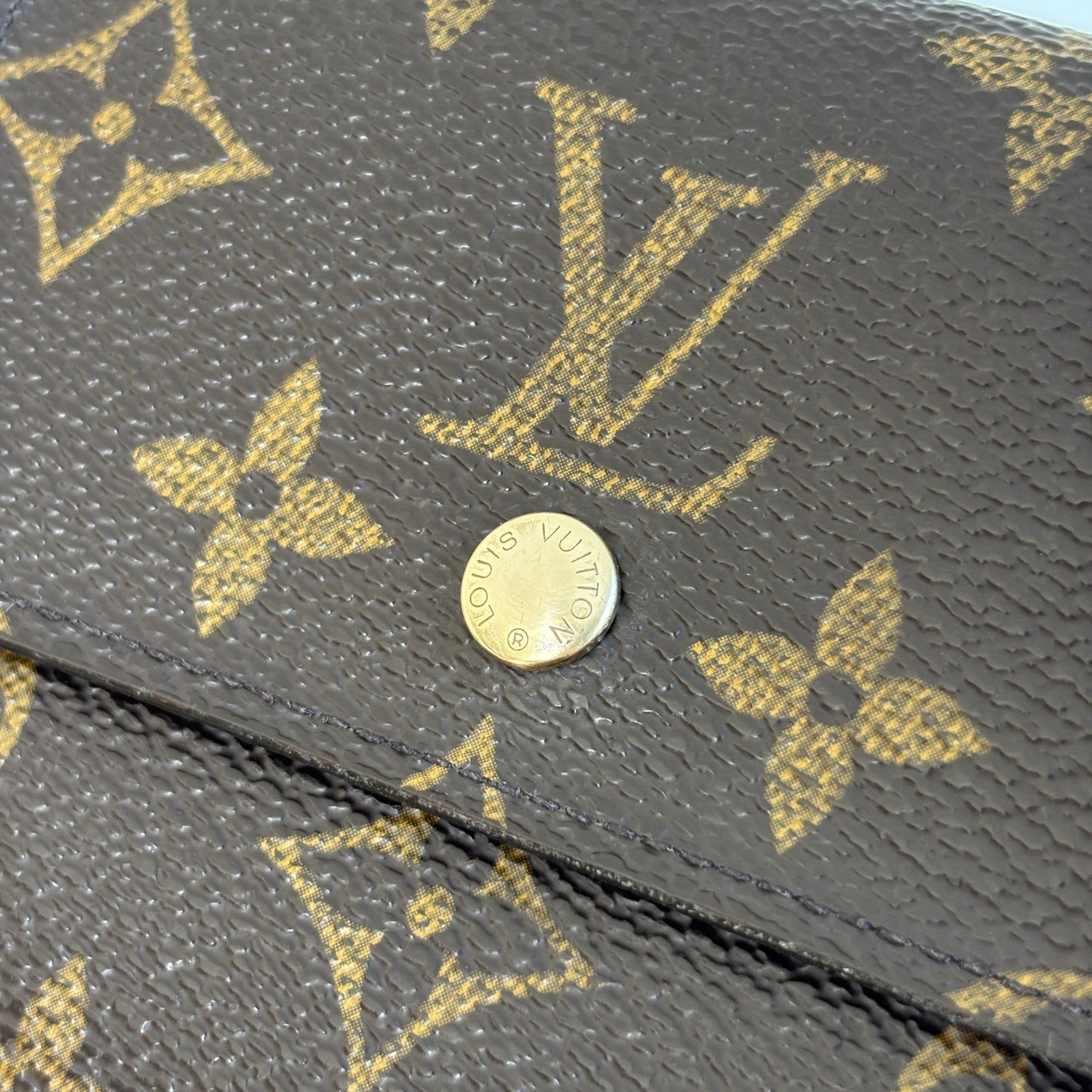 LOUIS VUITTON Monogram Canvas Elise Wallet Brown