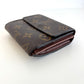 LOUIS VUITTON Monogram Canvas Elise Wallet Brown