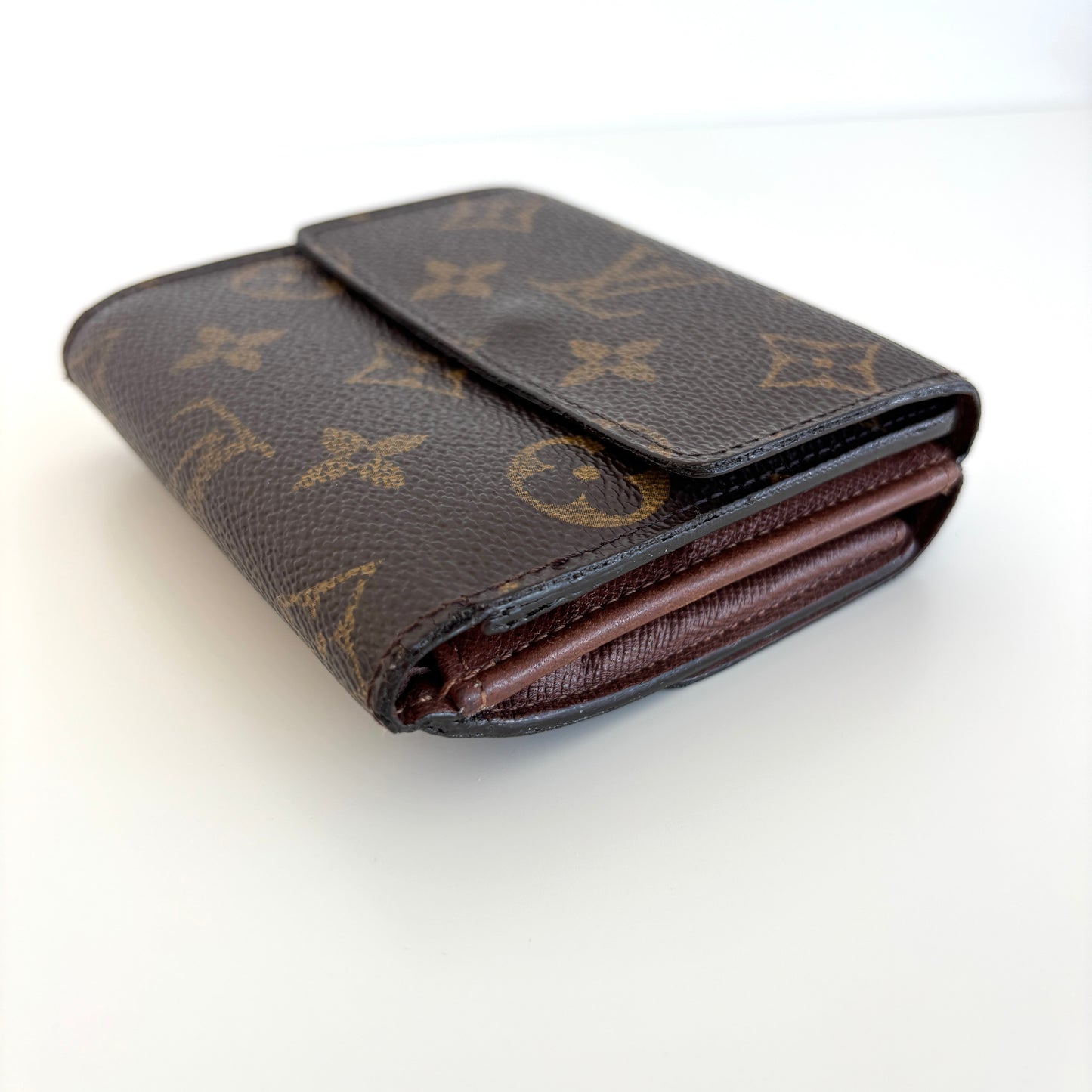 LOUIS VUITTON Monogram Canvas Elise Wallet Brown