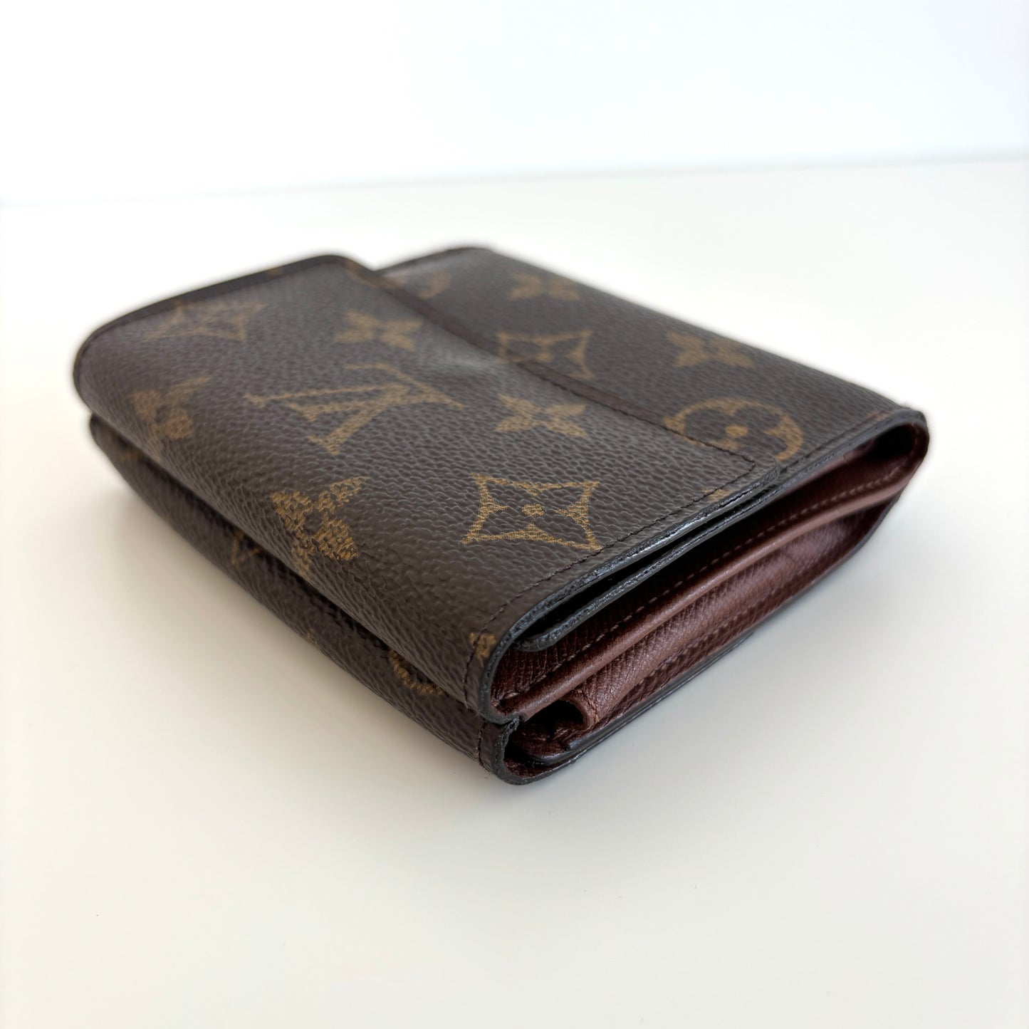 LOUIS VUITTON Monogram Canvas Elise Wallet Brown