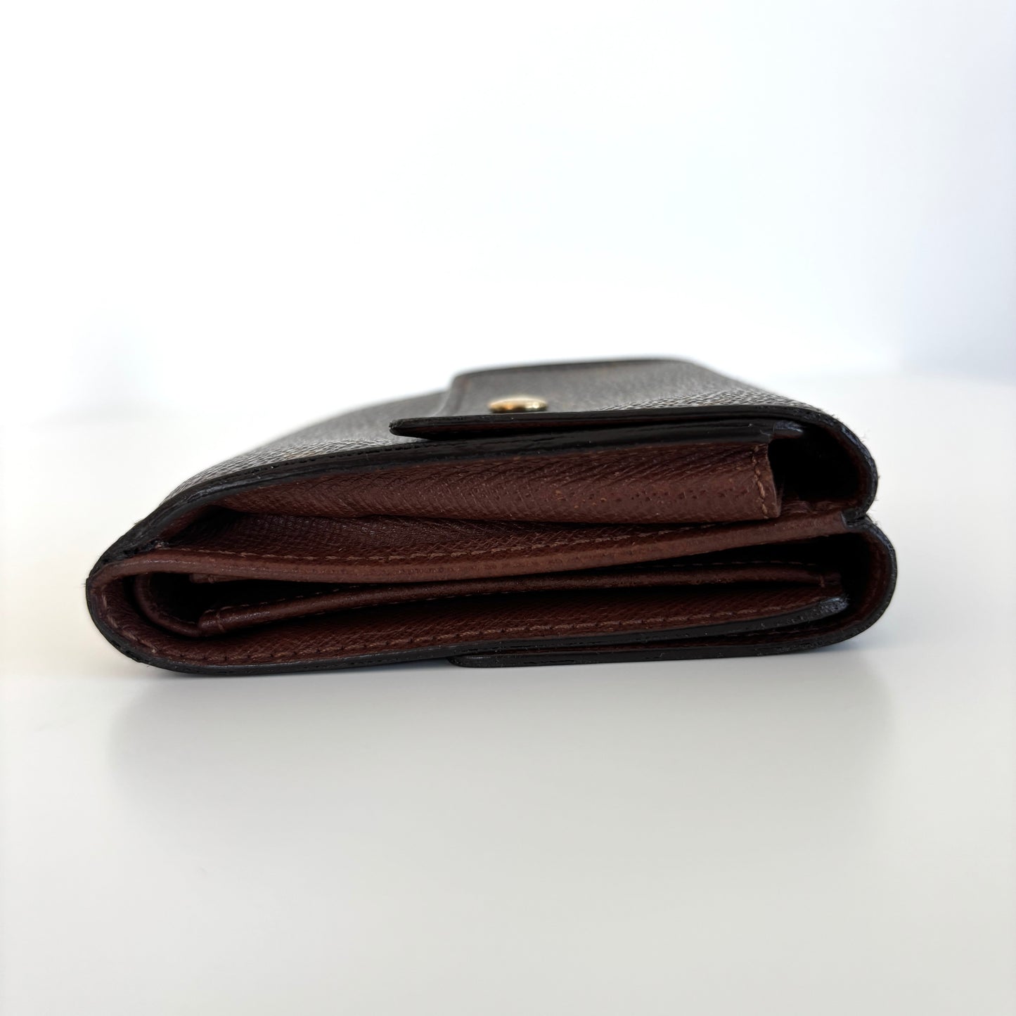 LOUIS VUITTON Monogram Canvas Elise Wallet Brown