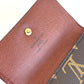 LOUIS VUITTON Monogram Canvas Elise Wallet Brown