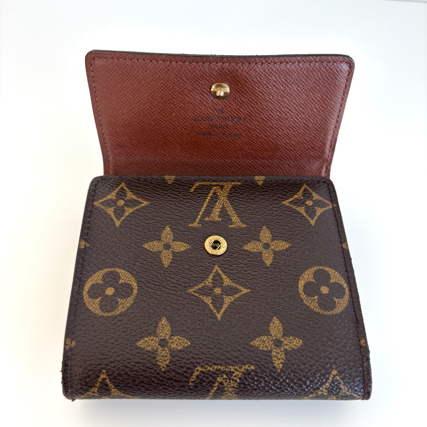 LOUIS VUITTON Monogram Canvas Elise Wallet Brown