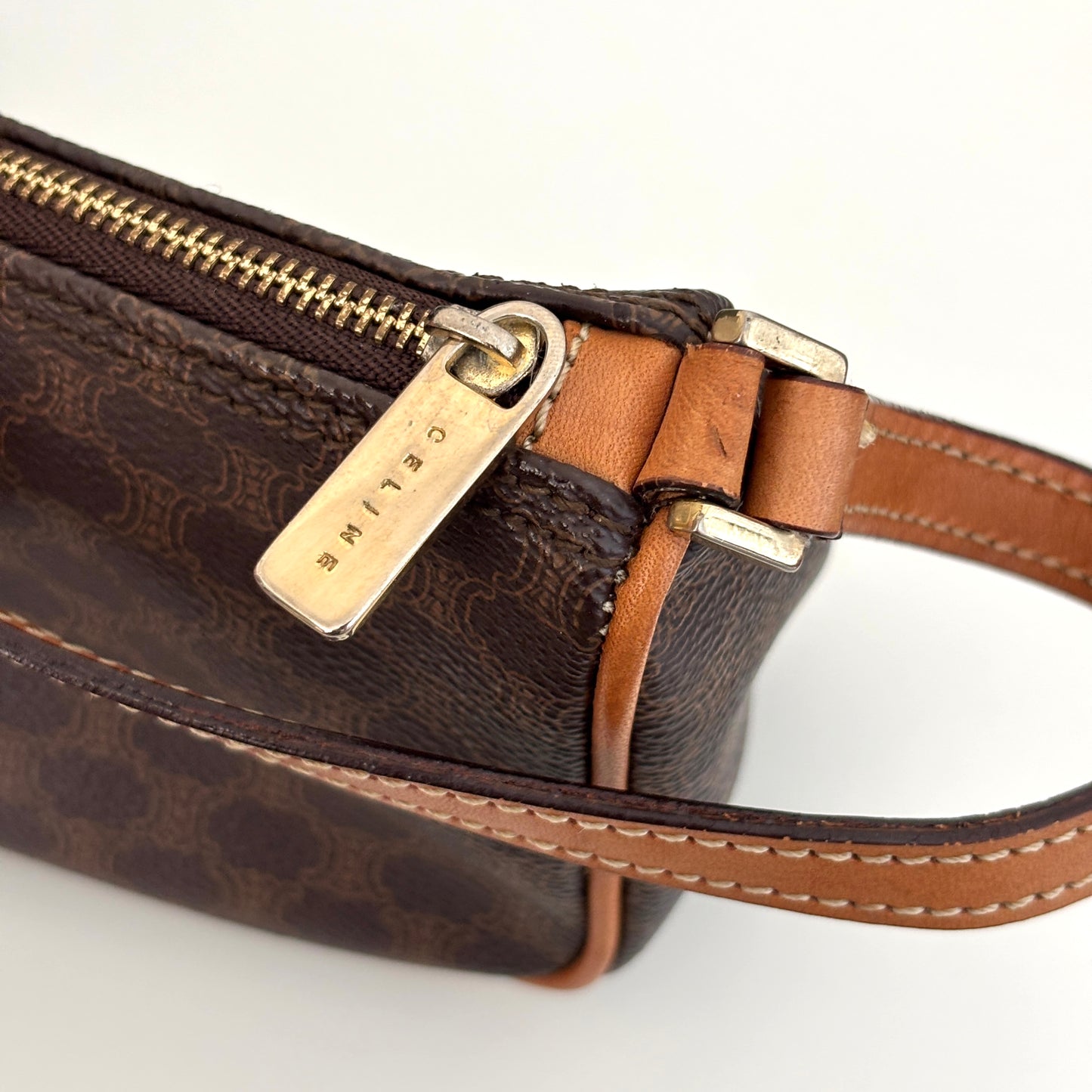 CELINE Macadam Canvas Pochette Brown