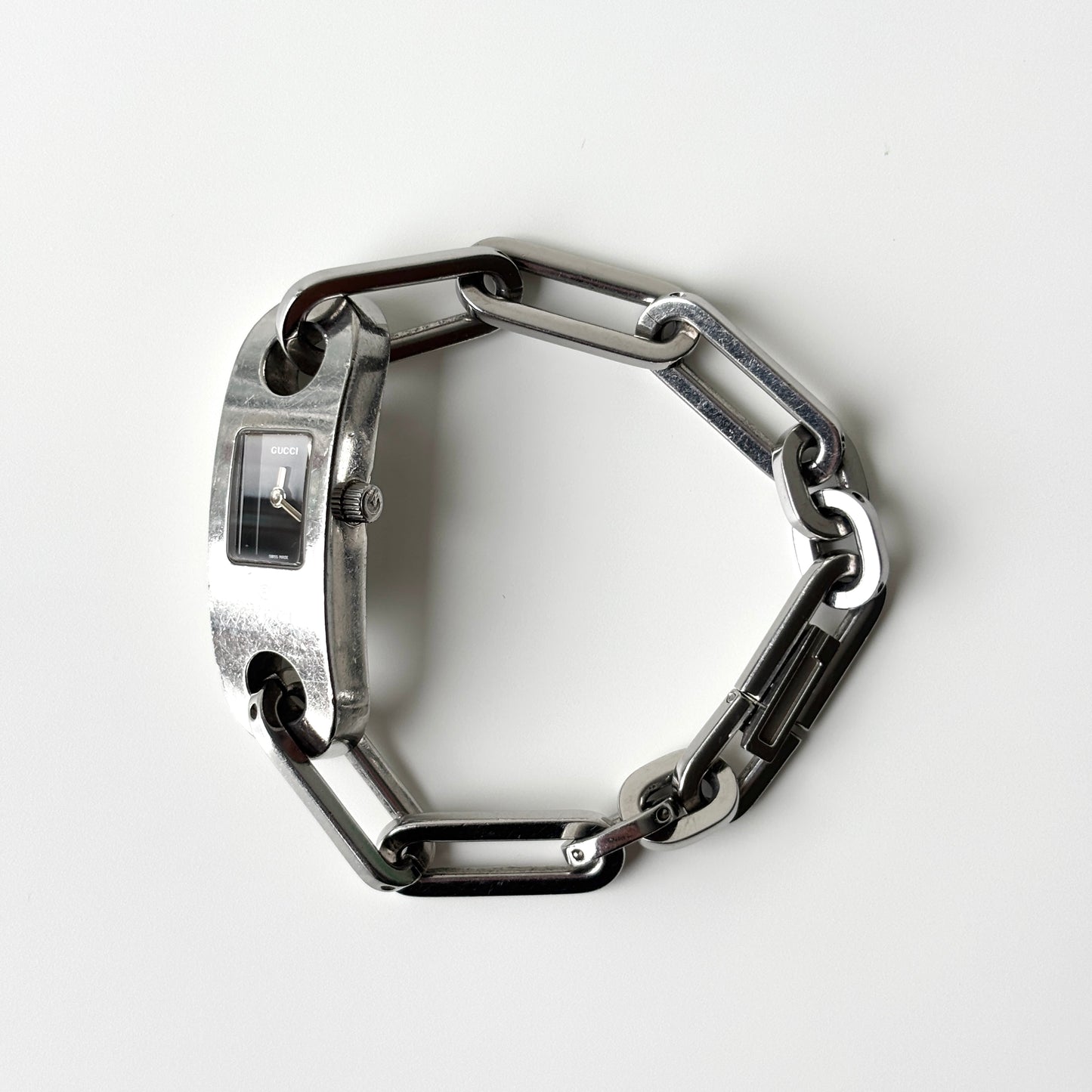 GUCCI 6100L Steel Watch Chain Bracelet Silver