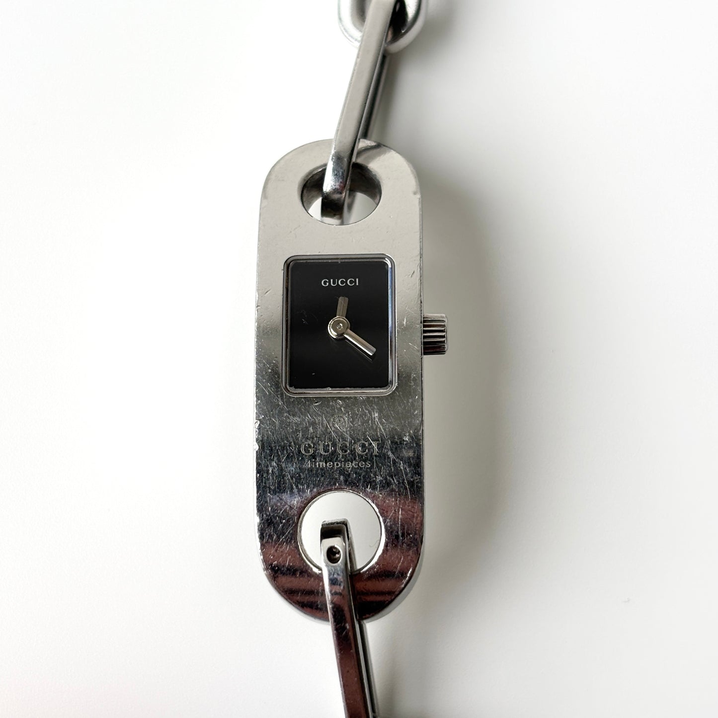 GUCCI 6100L Steel Watch Chain Bracelet Silver