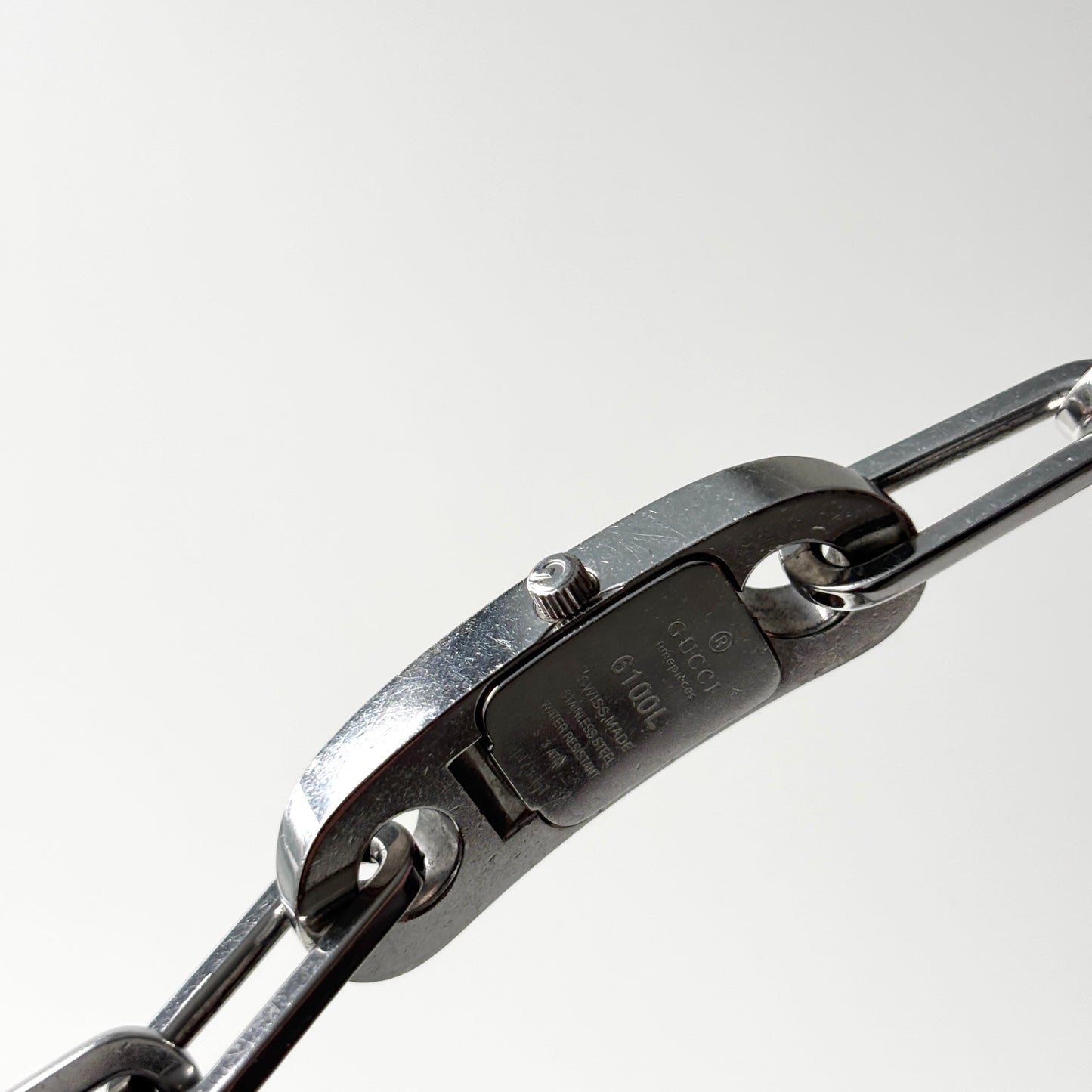 GUCCI 6100L Steel Watch Chain Bracelet Silver