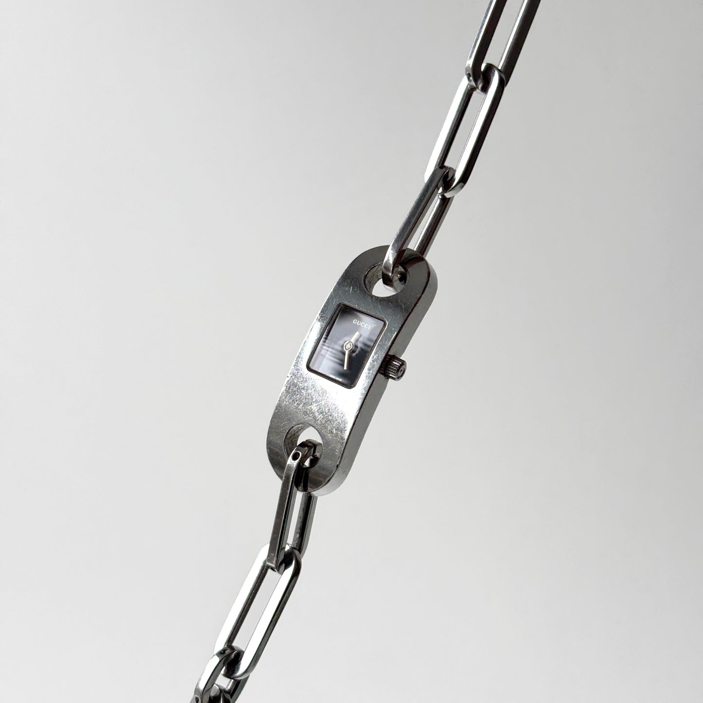 GUCCI 6100L Steel Watch Chain Bracelet Silver