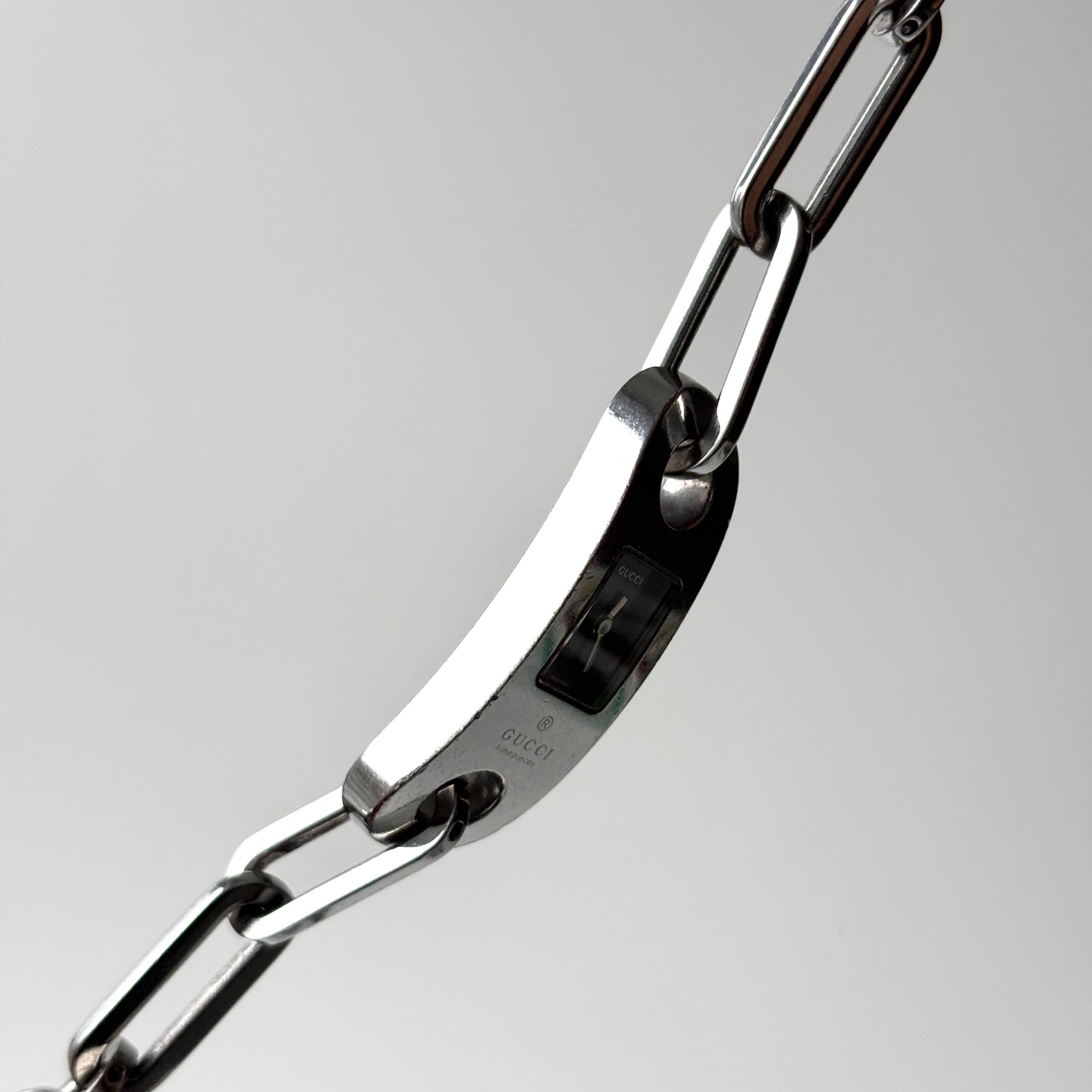 GUCCI 6100L Steel Watch Chain Bracelet Silver