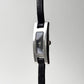 GUCCI 3900L Steel Watch Silver Black Leather Strap