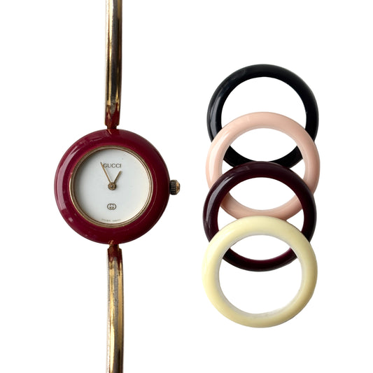 GUCCI Change Bezel Watch Bangle + 5 Bezels
