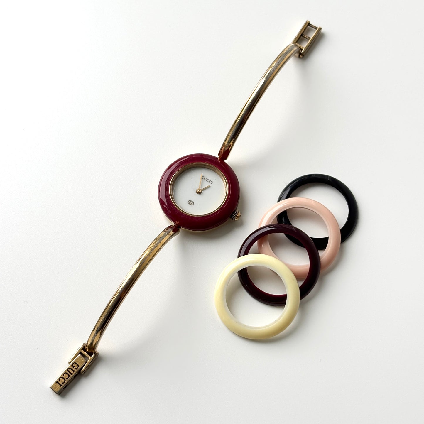 GUCCI Change Bezel Watch Bangle + 5 Bezels