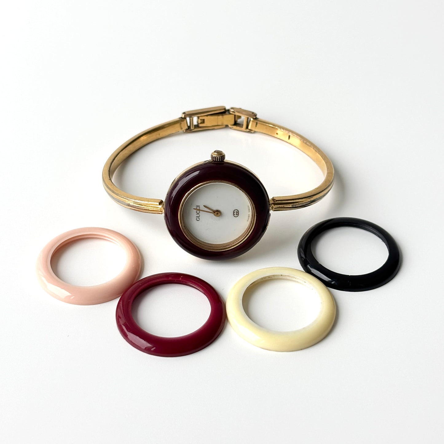 GUCCI Change Bezel Watch Bangle + 5 Bezels
