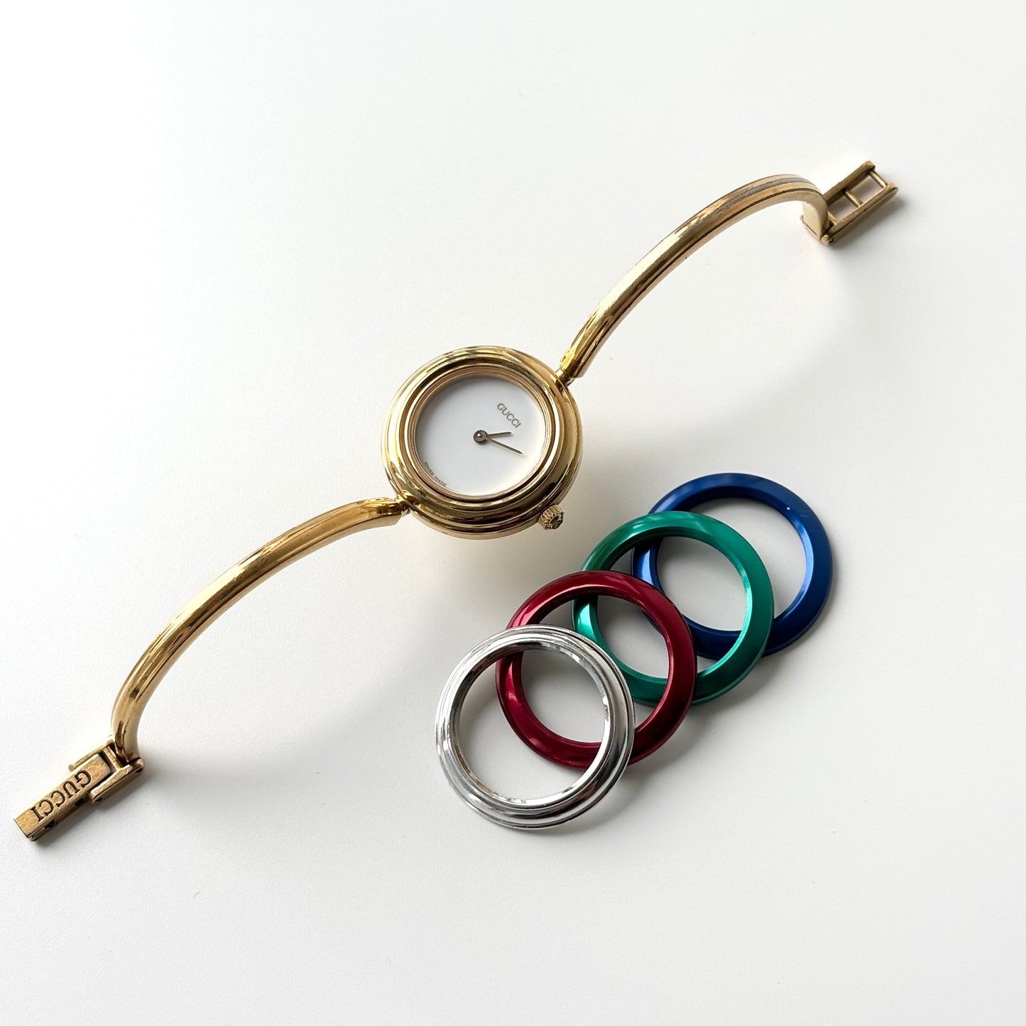 GUCCI Change Bezel Watch Bangle + 5 Bezels Box Set