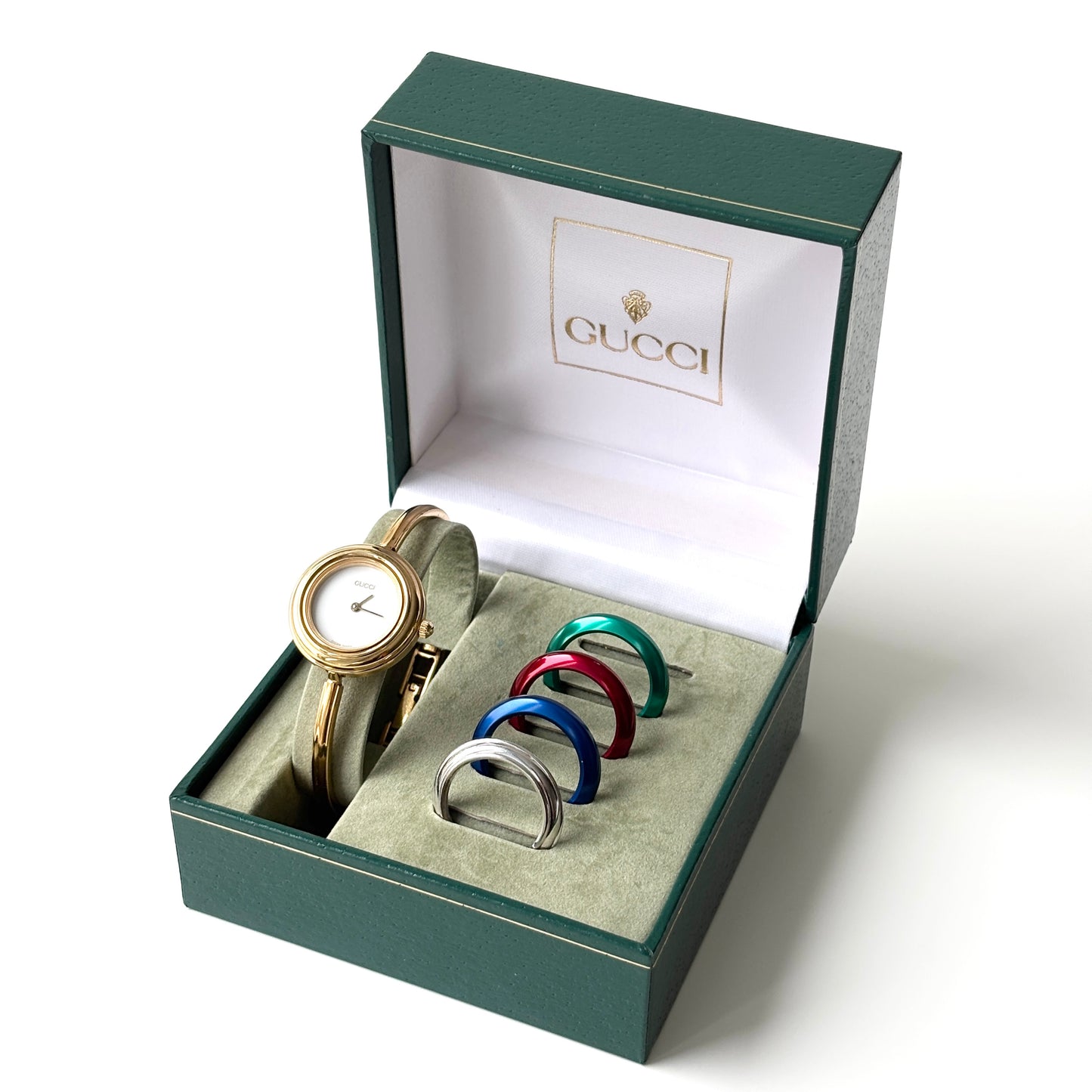GUCCI Change Bezel Watch Bangle + 5 Bezels Box Set