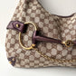 GUCCI Monogram Canvas Horsebit Bag Purple