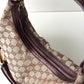 GUCCI Monogram Canvas Horsebit Bag Purple